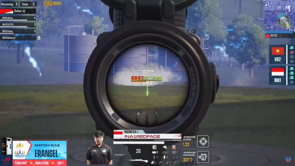 Đại diện Việt Nam để thua INA1 ở trận đấu cuối cùng trong ngày thi đấu đầu tiên tại Vòng Chung Kết PUBG Mobile SEA Games 32.