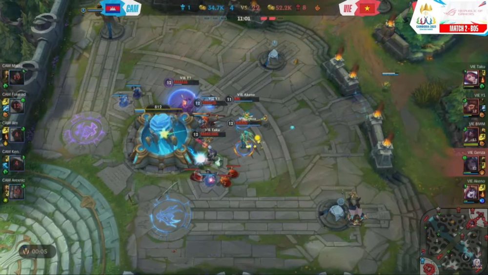 Cả 3 ván đấu đều kết thúc ở phút 11 hoặc 12.