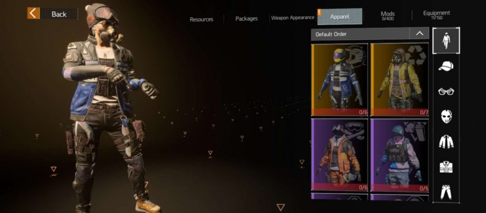 Tính năng ngoại trang trong The Division Resurgen.