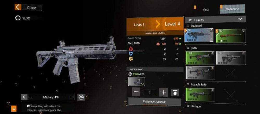 Tính năng nâng cấp súng.