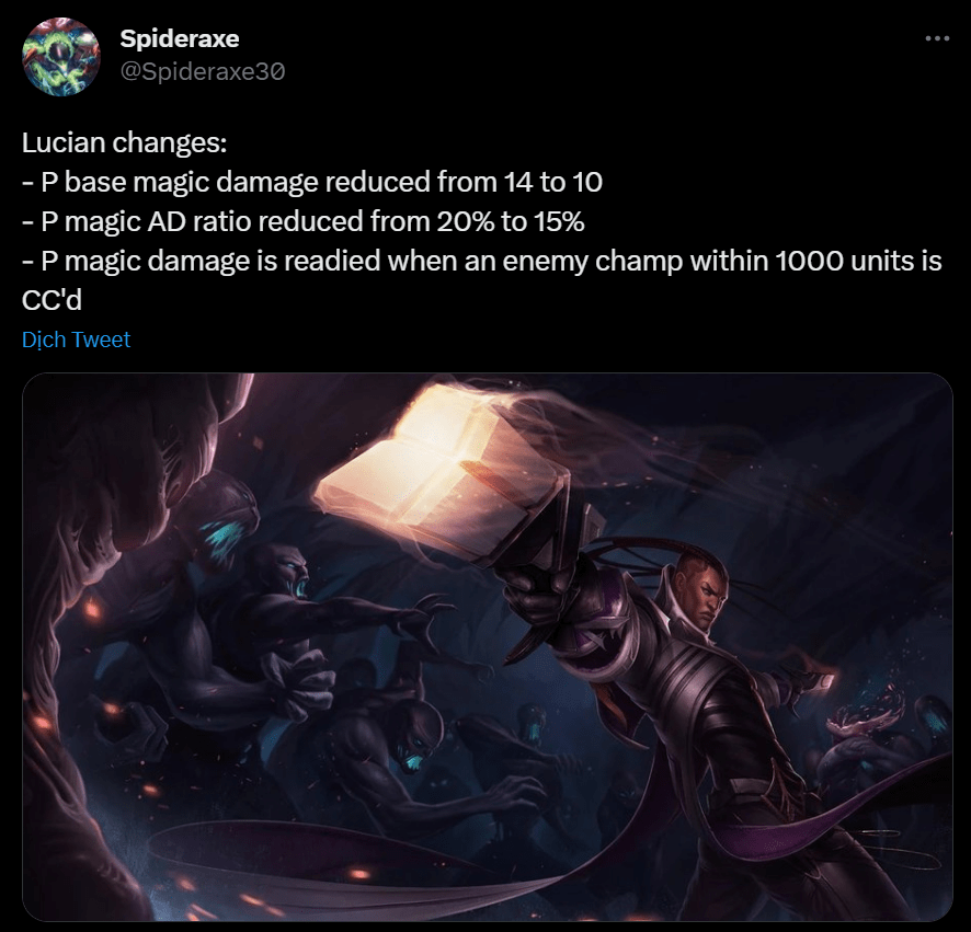 LMHT: Lucian trong bản 13.12 sẽ phù hợp với các loại đội hình khác nhau hc3acnh e1baa3nh 2023 06 07 202206473 1686144128 4