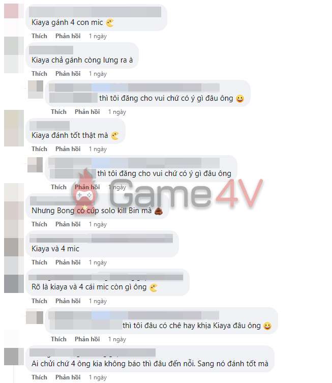Cộng đồng LMHT Việt Nam liên tục để lại những bình luận như "Kiaya và 4 cái mic".