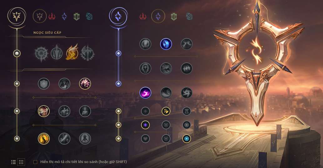 Về phần ngọc bổ trợ, Bước Chân Thần Tốc là loại ngọc được sử dụng để tối ưu hóa lối chơi này.