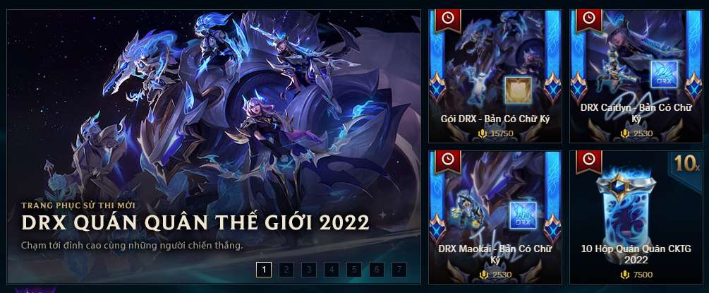 Bản có chữ ký của các trang phục DRX đang có giá 2530 RP trong cửa hàng.