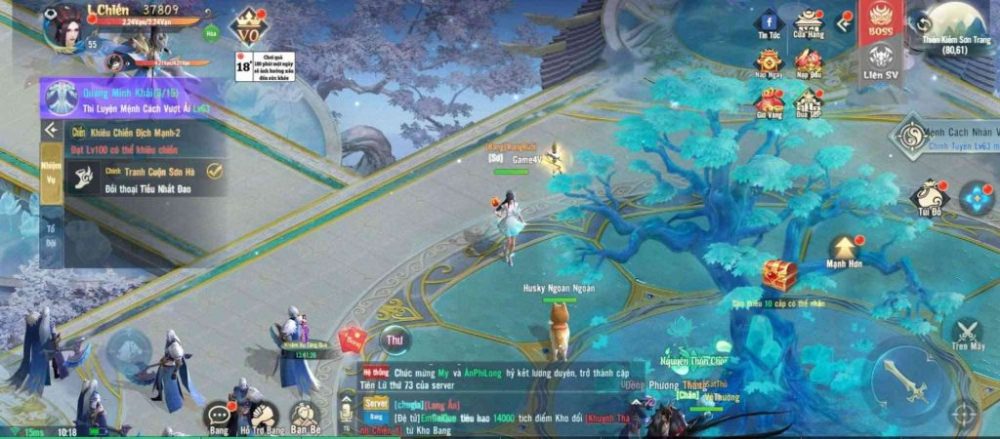 Giao diện của Hoa Kiếm Mobile.