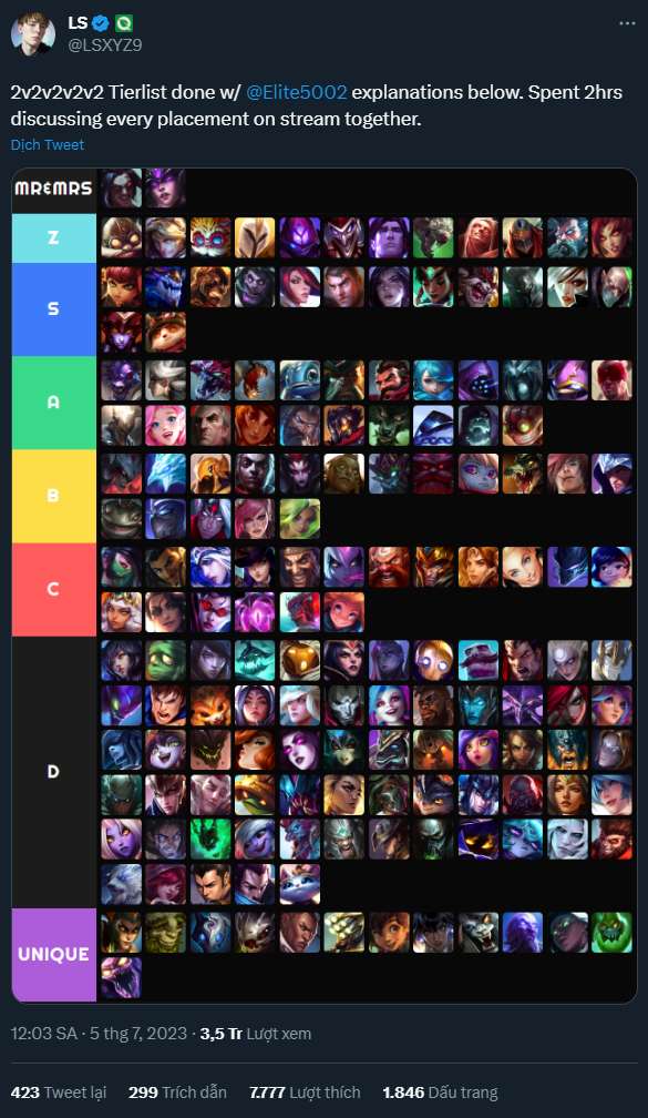 Bài viết của streamer LS thu hút hàng triệu lượt xem của cộng đồng LMHT.