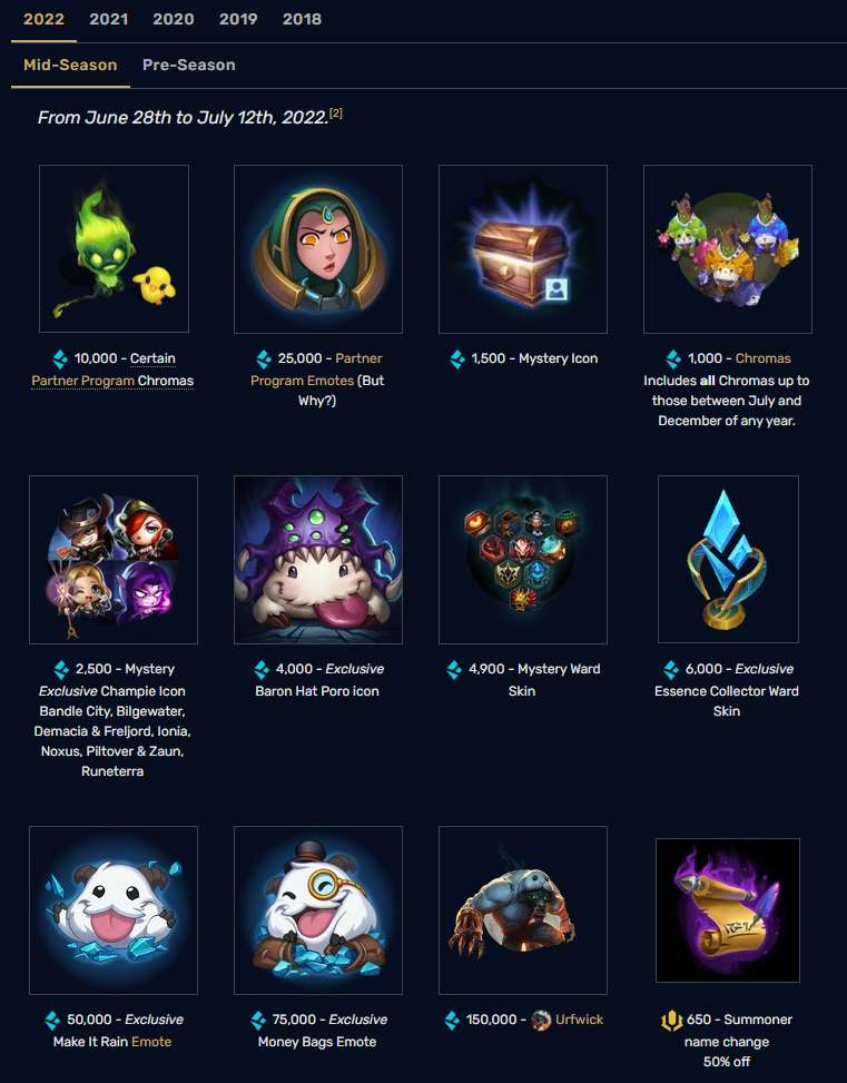 Cửa Hàng Tinh Hoa Lam gần nhất mà Riot Games mở cho LMHT là vào tháng 7 năm 2022.