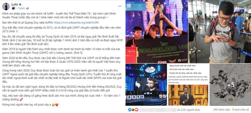 Fanpage SofM "flex" khiến fan thích thú.