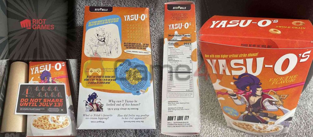 Ngũ cốc Yasu'O được gửi cho caster này đã lâu nhưng phải đến ngày 13/07 anh mới được Riot Games cho phép tiết lộ.