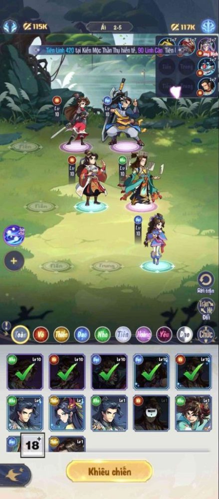 Chuẩn bị đội hình trưỡc trận đấu.