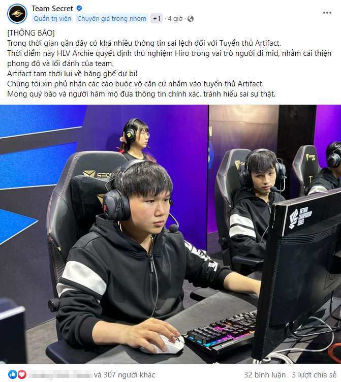 Team Secret lên tiếng đính chính về tin đồn Artifact bán độ team secret lc3aan tie1babfng c491c3adnh chc3adnh ve1bb81 tin c491e1bb93n artifact bc3a1n c491e1bb99 1 1689668157 4