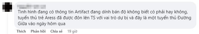 Một bình luận được quản trị viên trong group fan của Team Secret nhắc đến.