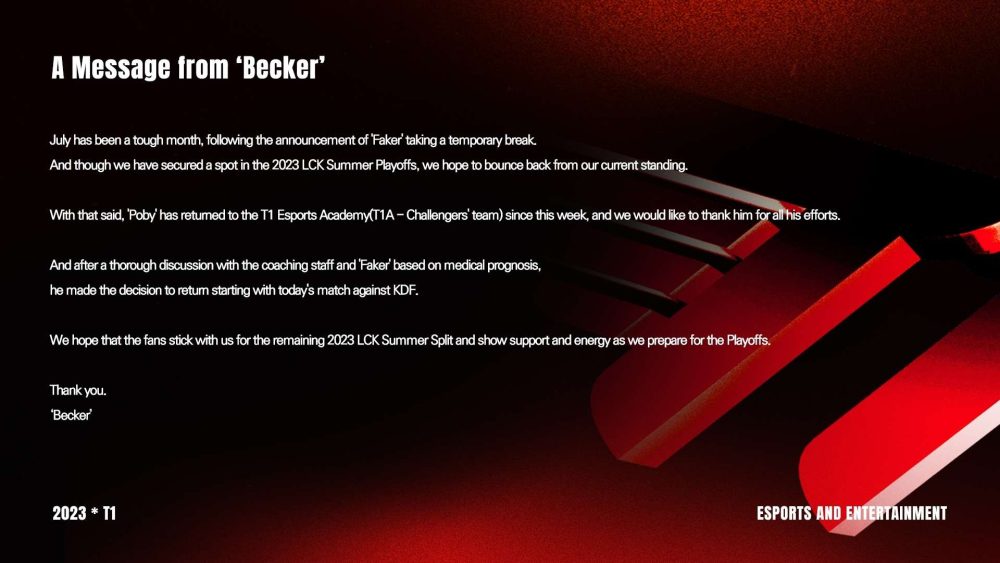 364803706_2760441427429223_7001069586312167370_n-1690959621-100 Mừng ‘rớt nước mắt’: Faker chính thức trở lại đội hình T1 trong trận đấu với KDF 364803706 2760441427429223 7001069586312167370 n 1690959621 100