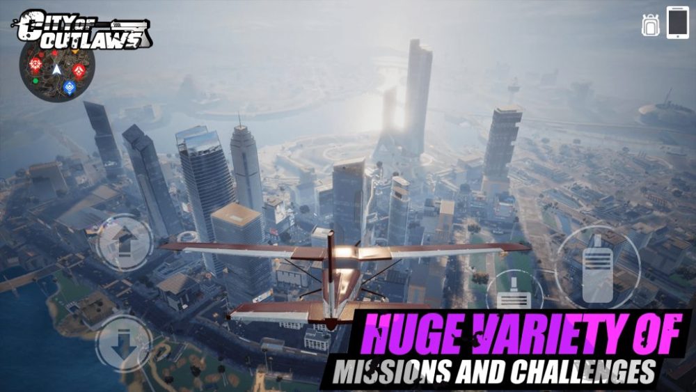 City of Outlaws có hàng trăm nhiệm vụ, thử thách được thiết kế tỉ mỉ. Ảnh: Play store.