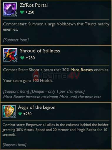 Một số trang bị hỗ trợ của Đấu Trường Chân Lý mùa 9.5.