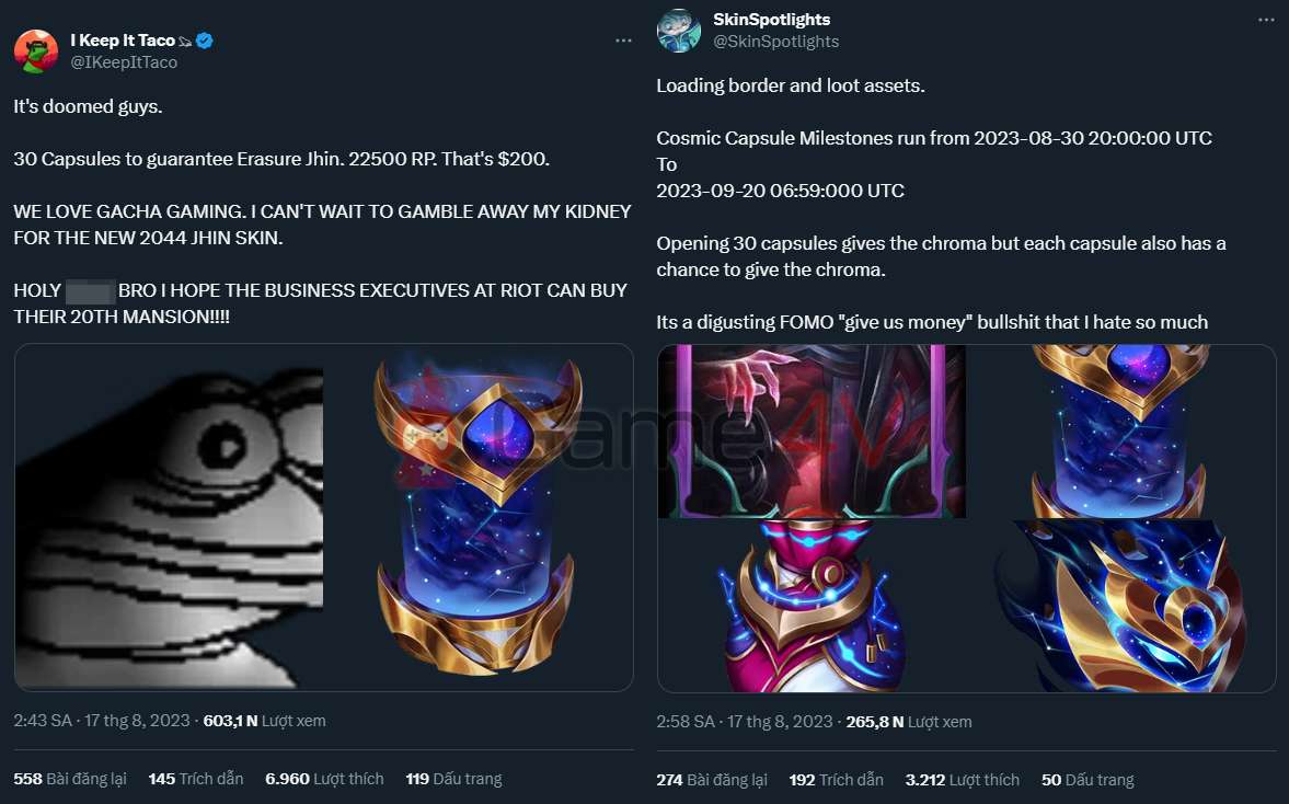 Nhiều ý kiến chỉ trích Riot Games vì Đa Sắc mới của Jhin.