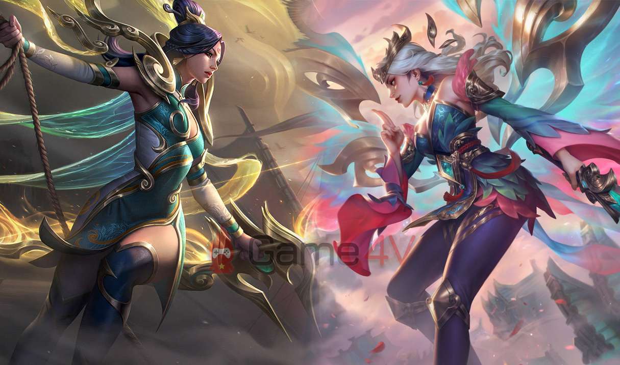 Hình ảnh Kayle Tiên Hiệp (bên trái) và Ashe Tân Niên (bên phải) có rất nhiều điểm tương đồng.