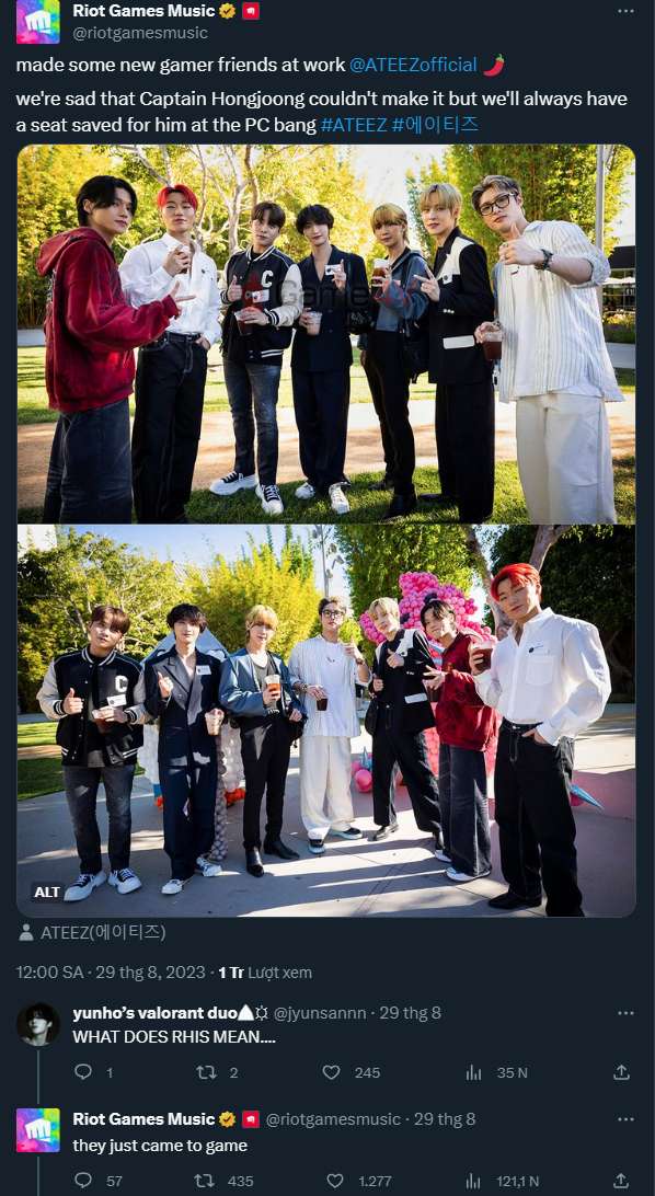 Ateez ghé thăm trụ sở của Riot Games.