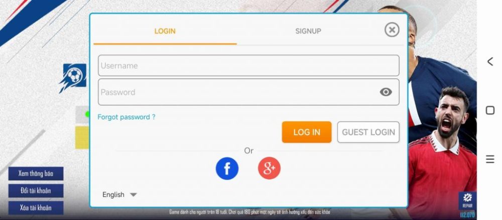 Các tuỳ chọn đăng nhập của .