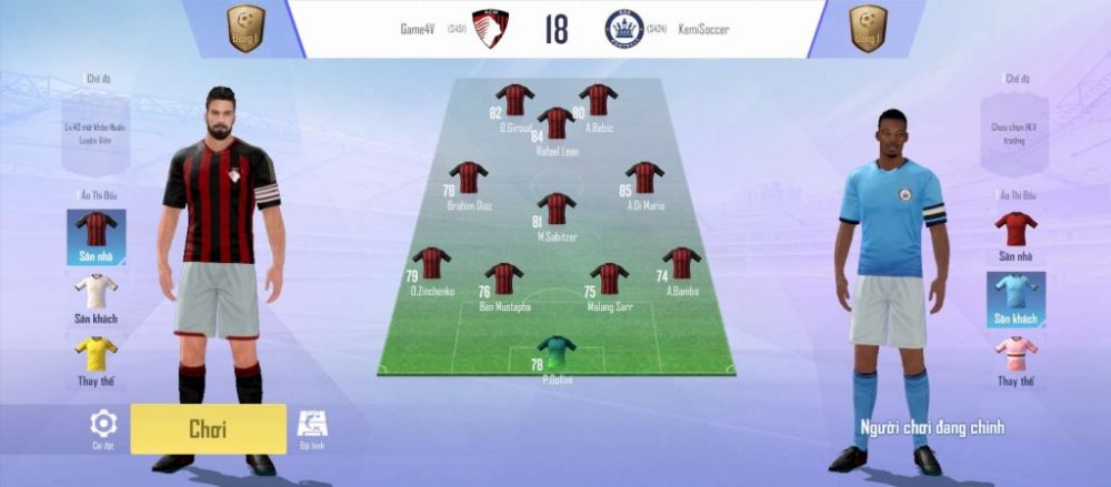 Chế độ chơi pvp trong Football Pro VTC.