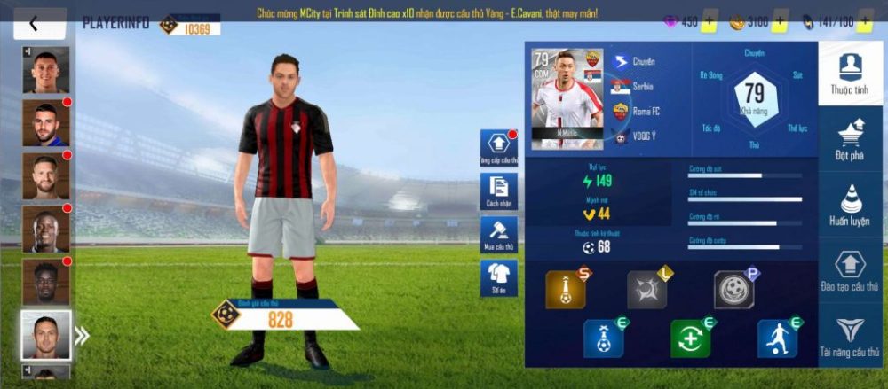 Tạo hình của cầu thủ Matic trong Football Pro VTC.