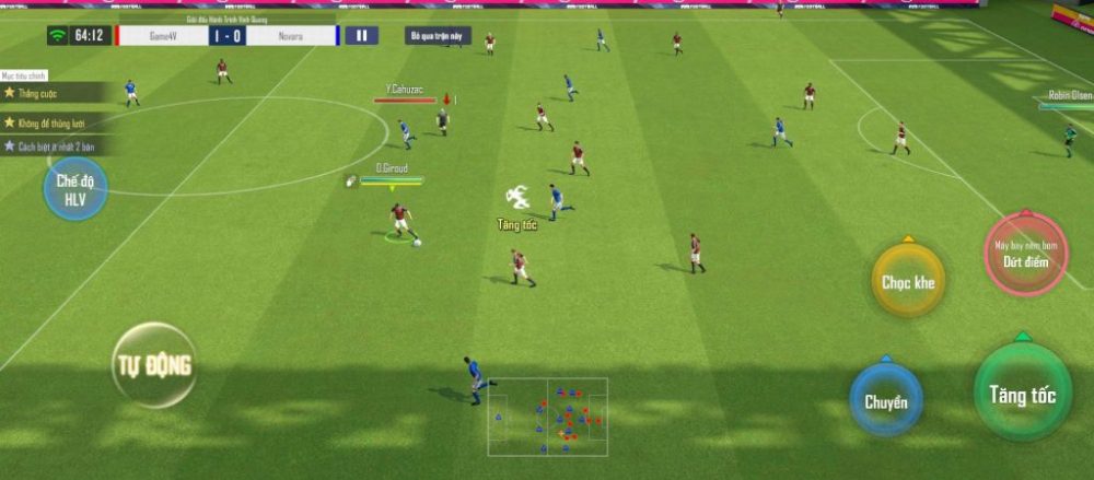 Cơ chế 'kĩ năng' trong Football Pro VTC.