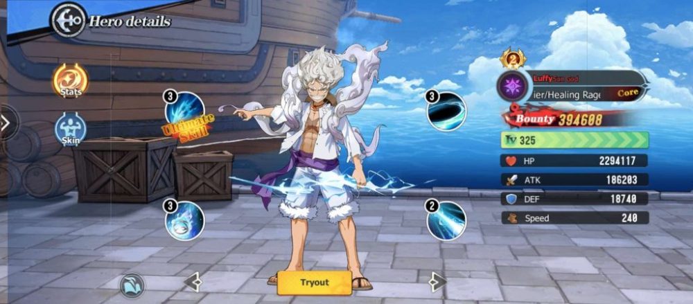 Tạo hình Luffy Gear 5 trong One Piece: New World.