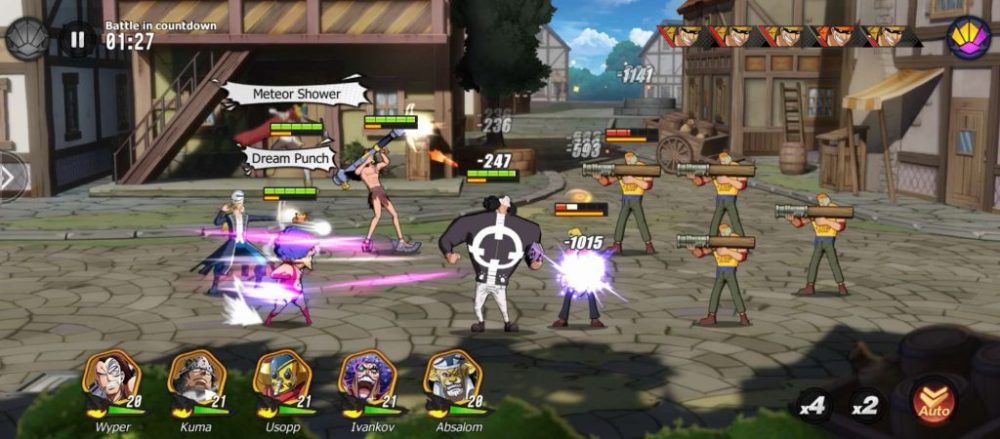 Người chơi sẽ có tuỳ chọn tăng tốc cũng như tự động đánh để tối ưu thời gian.