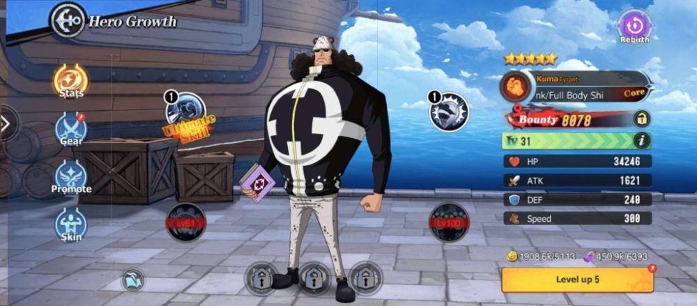 Nâng cấp sức mạnh cho nhân vật trong One Piece: New World.