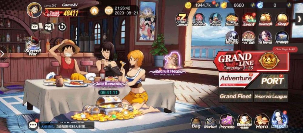 Giao diện của One Piece: New World.