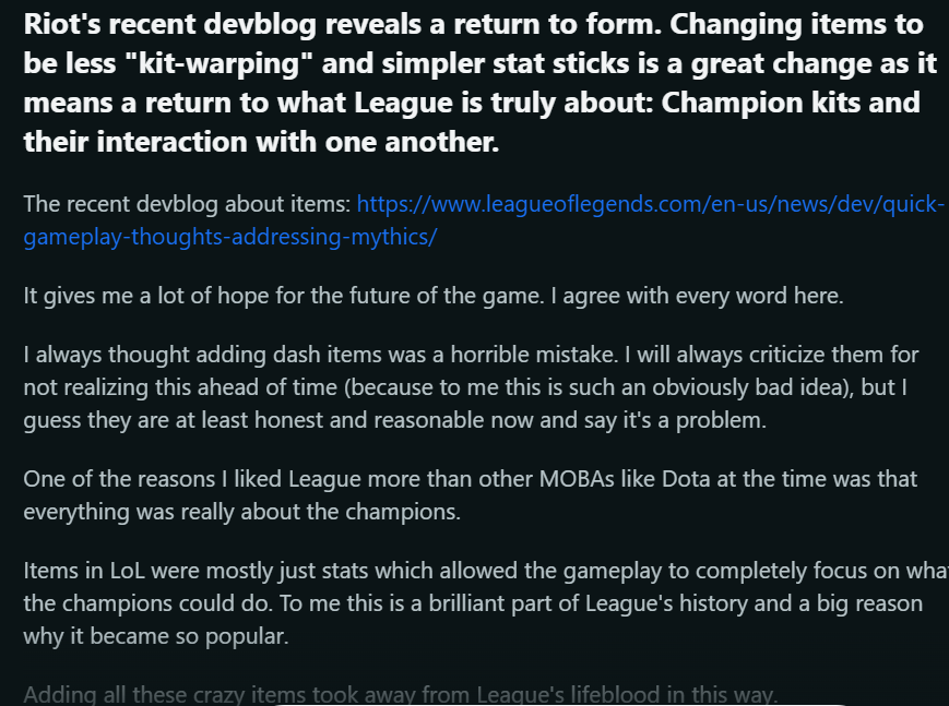 LMHT: Cộng đồng ca ngợi Riot khi loại bỏ trang bị Thần Thoại hc3acnh e1baa3nh 2023 09 21 233234842 1695313956 40