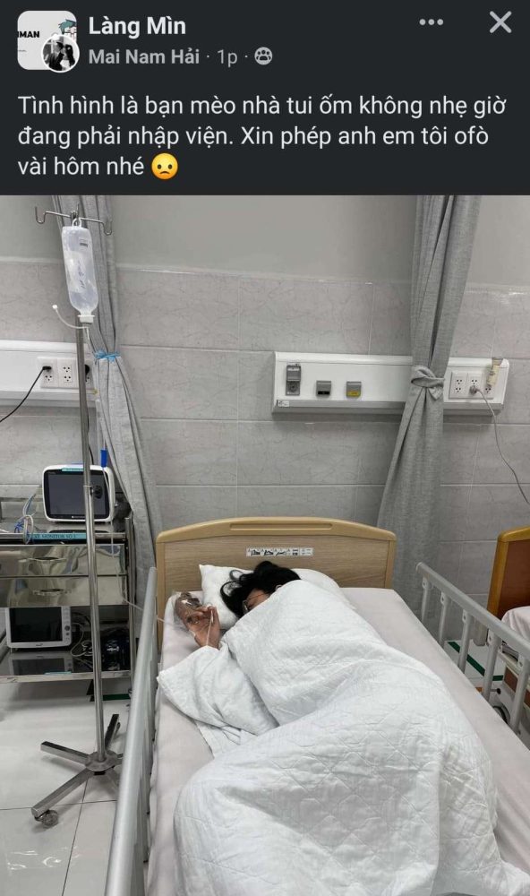 Nam streamer Bomman thông báo việc vợ mình nhập viện.