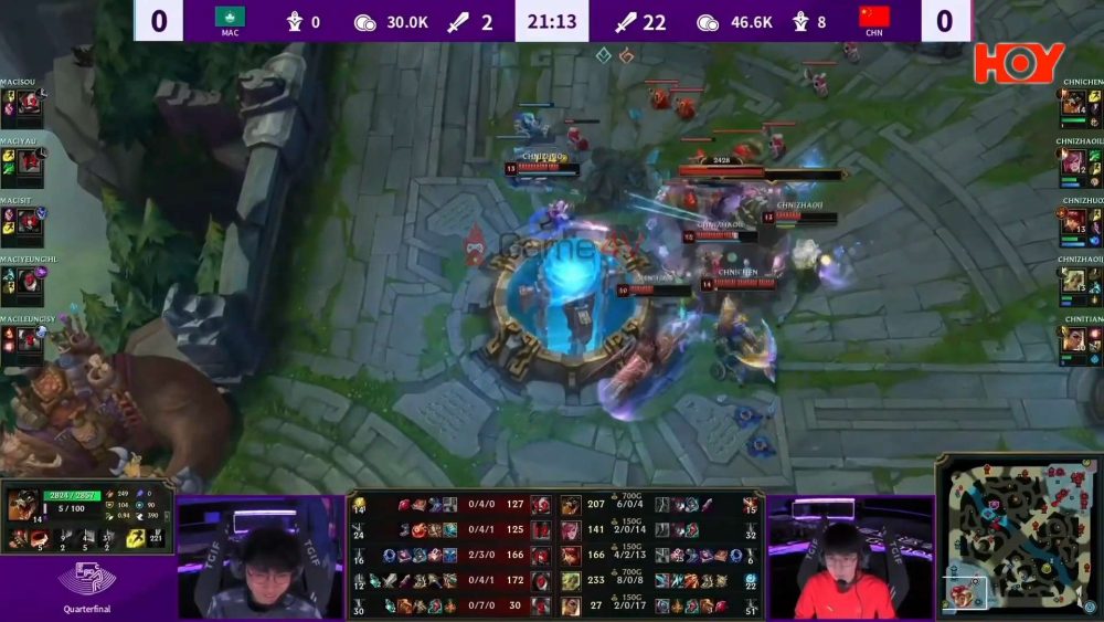 Ván 1 kết thúc với chiến thắng áp đảo của ĐTQG LMHT Trung Quốc.