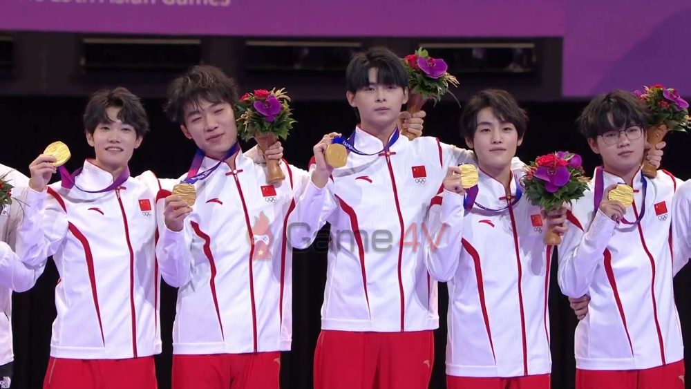 Các tuyển thủ của đội chủ nhà Trung Quốc giành được những tấm Huy Chương Vàng ở bộ môn PUBG Mobile (bản đặc biệt).