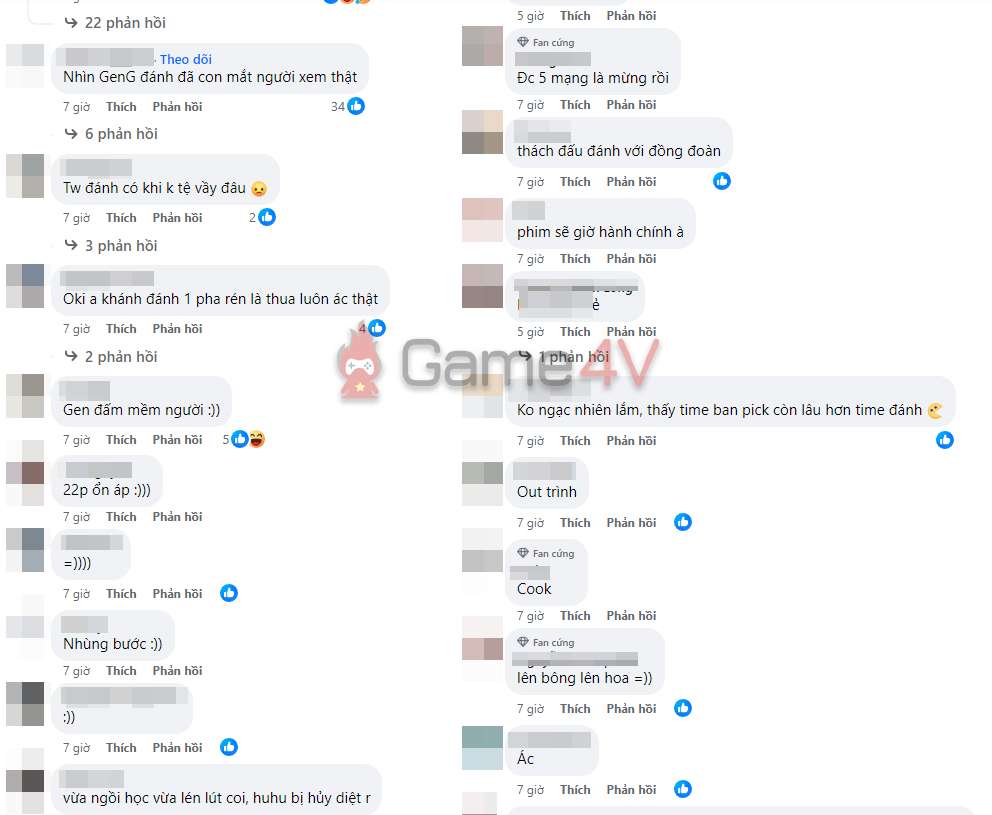 Cũng có ý kiến cho rằng trận thua trước GEN là điều đã được dự đoán từ trước nên không bất ngờ.