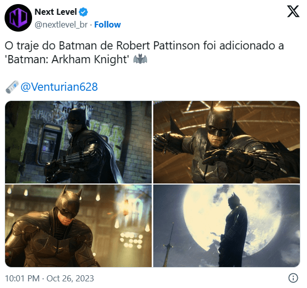 Batman: Arkham Knight bất ngờ bổ sung trang phục mới của Robert Pattinson sau 8 năm phát hành game4v batman 2 1698384320 37