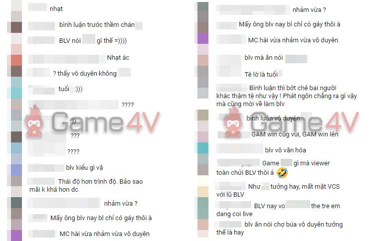 Nhiều bình luận chỉ trích phát ngôn thiếu chuyên nghiệp ngay trên sóng livestream giải đấu.