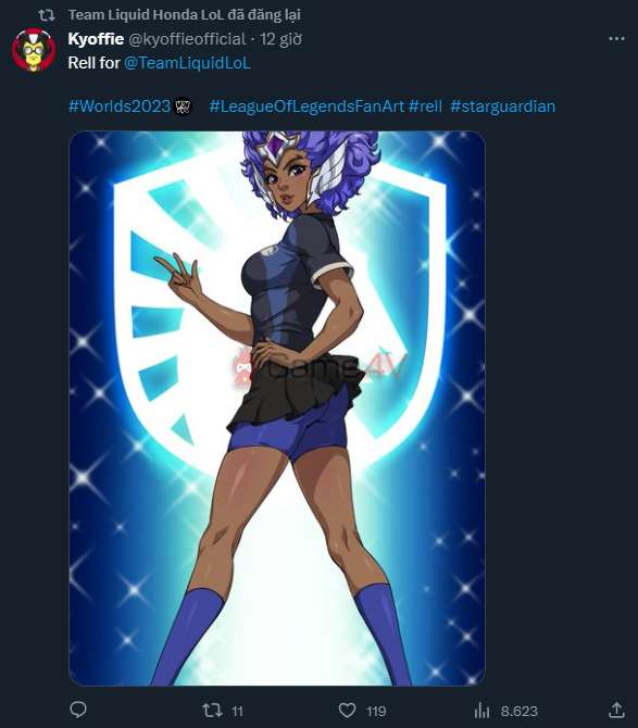 Team Liquid chia sẻ lại hình ảnh mà họa sĩ này vẽ trên fanpage Twitter.
