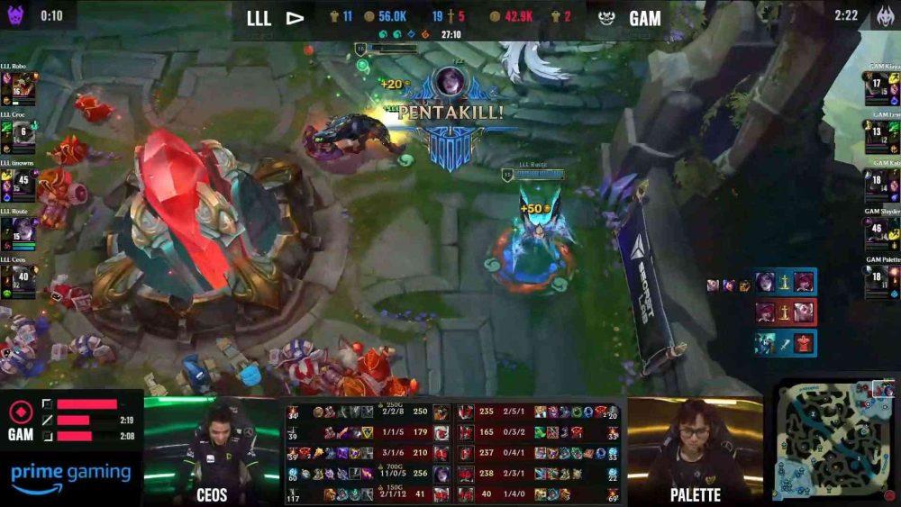 Xạ thủ của LLL có cho mình cú Pentakill ở cuối ván 1.