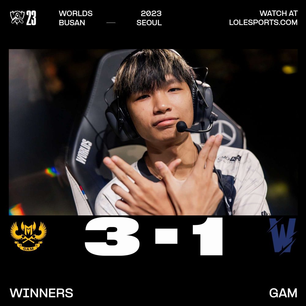 Riot Games đăng ảnh thông báo chiến thắng của GAM.