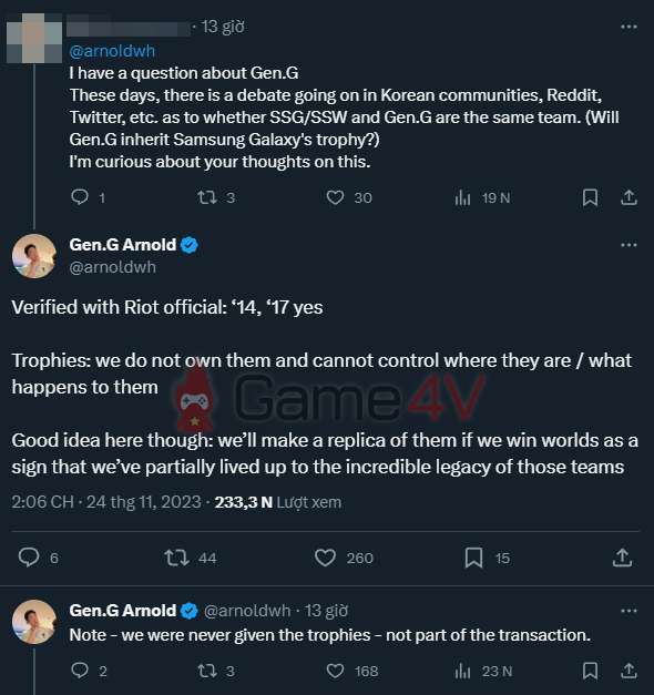 CEO GEN chia sẻ vấn đề kế thừa chức vô địch CKTG.