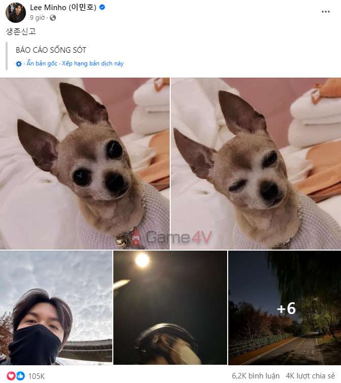 Diễn viên Lee Min-ho chia sẻ về cuộc sống hiện tại với fan.