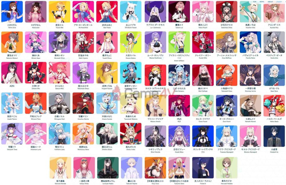 Nhóm hololive có hàng chục các "talent" khác nhau.