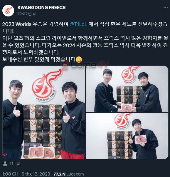 KDF chia sẻ món quà mình nhận được từ T1.