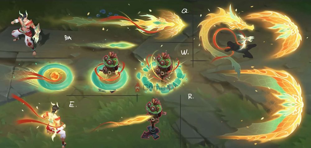 Hiệu ứng kỹ năng khá độc đáo với những hình ảnh xoay quanh loài rồng.