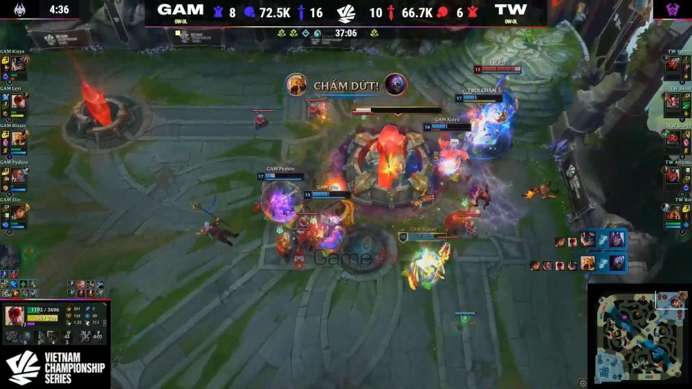 Ván 2 kết thúc sau gần 40 phút thi đấu của 2 đội tuyển.