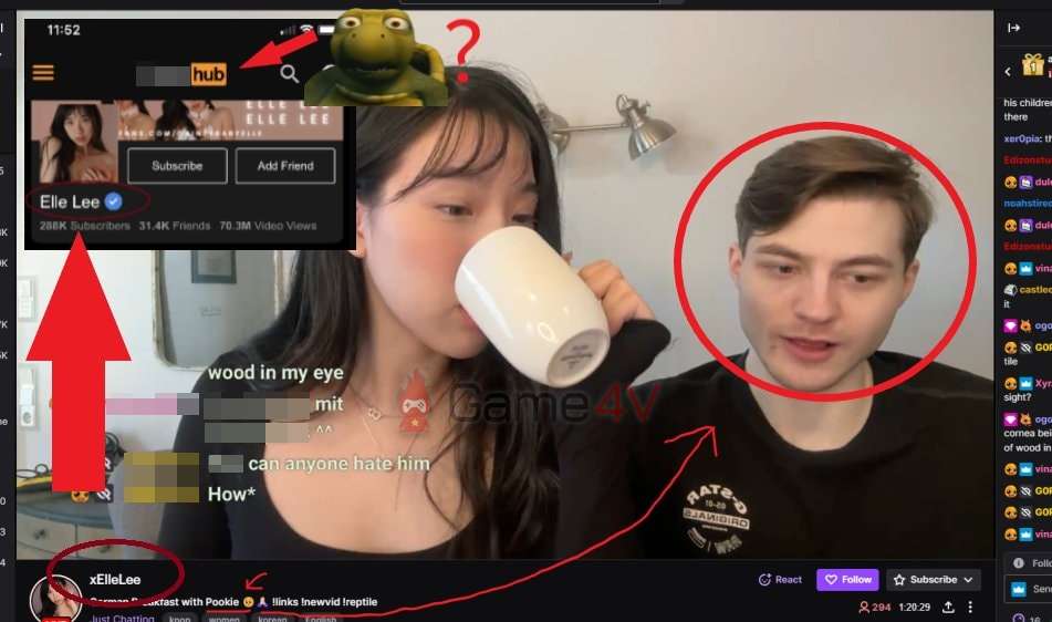 Reptile xuất hiện chung một khung hình với Elle Lee.