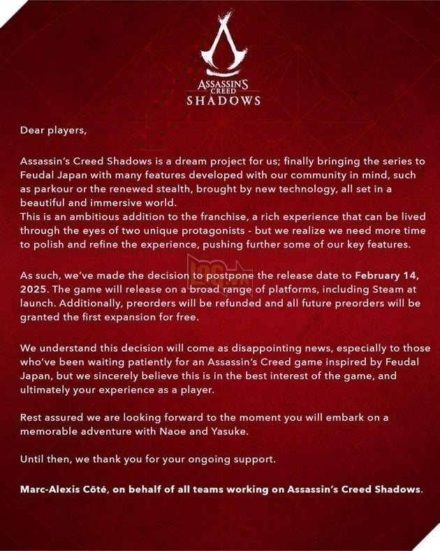 Assassin's Creed Shadows Bat Ngo Doi Lich Ra Mat, Mo Hoan Tien Cac Don Dat Truoc 2 Assassin's Creed Shadows Bất Ngờ Dời Lịch Ra Mắt, Mở Hoàn Tiền Các Đơn Đặt Trước 2