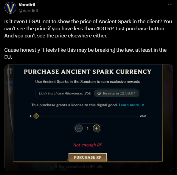 Hình thức gacha của Riot tiếp tục bị cộng đồng mạng chê tơi tả, so sánh với Genshin Impact- Ảnh 3. Hình thức gacha của Riot tiếp tục bị cộng đồng mạng chê tơi tả, so sánh với Genshin Impact- Ảnh 3.