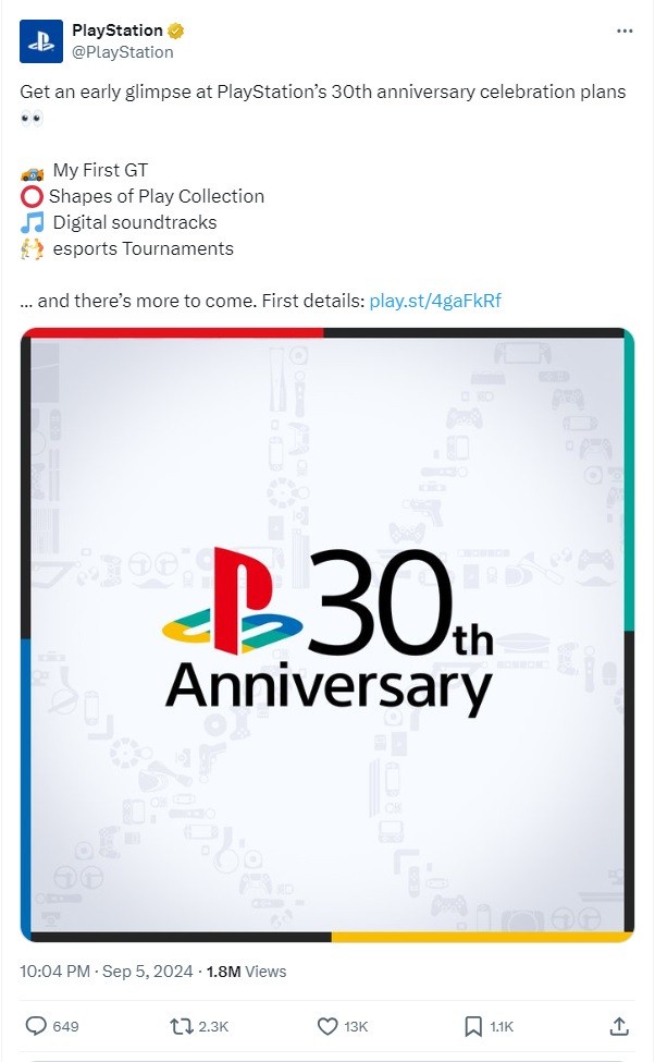 Sony tiết lộ kế hoạch kỷ niệm 30 năm của PlayStation 8h0spca